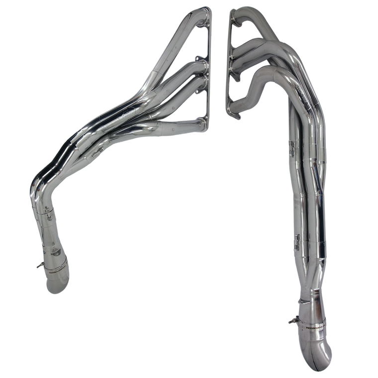 CVR Chassis Header, Super Late Model, Stainless Header, Clements Engines, Wide Bore Header