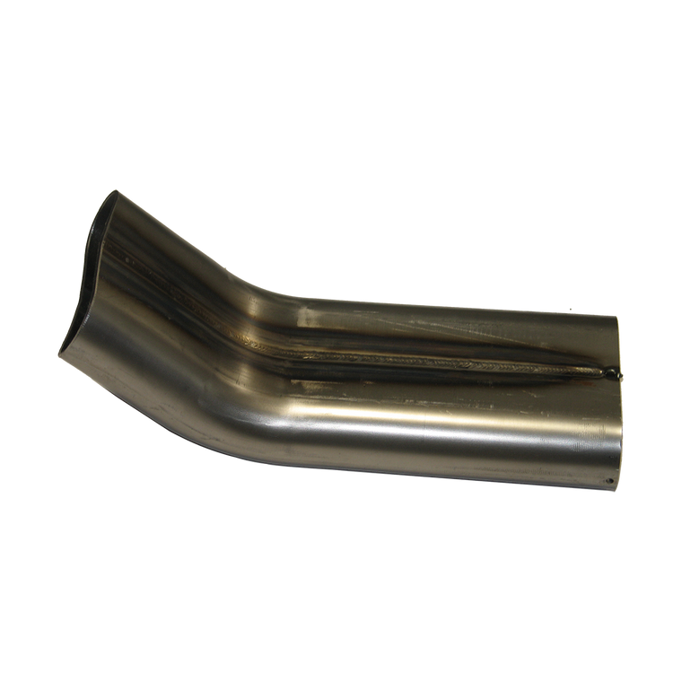 4.2" x 11 Ga x 4" 45 Deg Vertical Oval Bend MS
