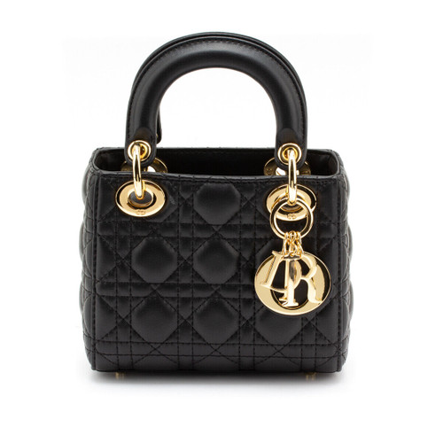Christian Dior Mini Lady Dior Bag Black Cannage Lambskin