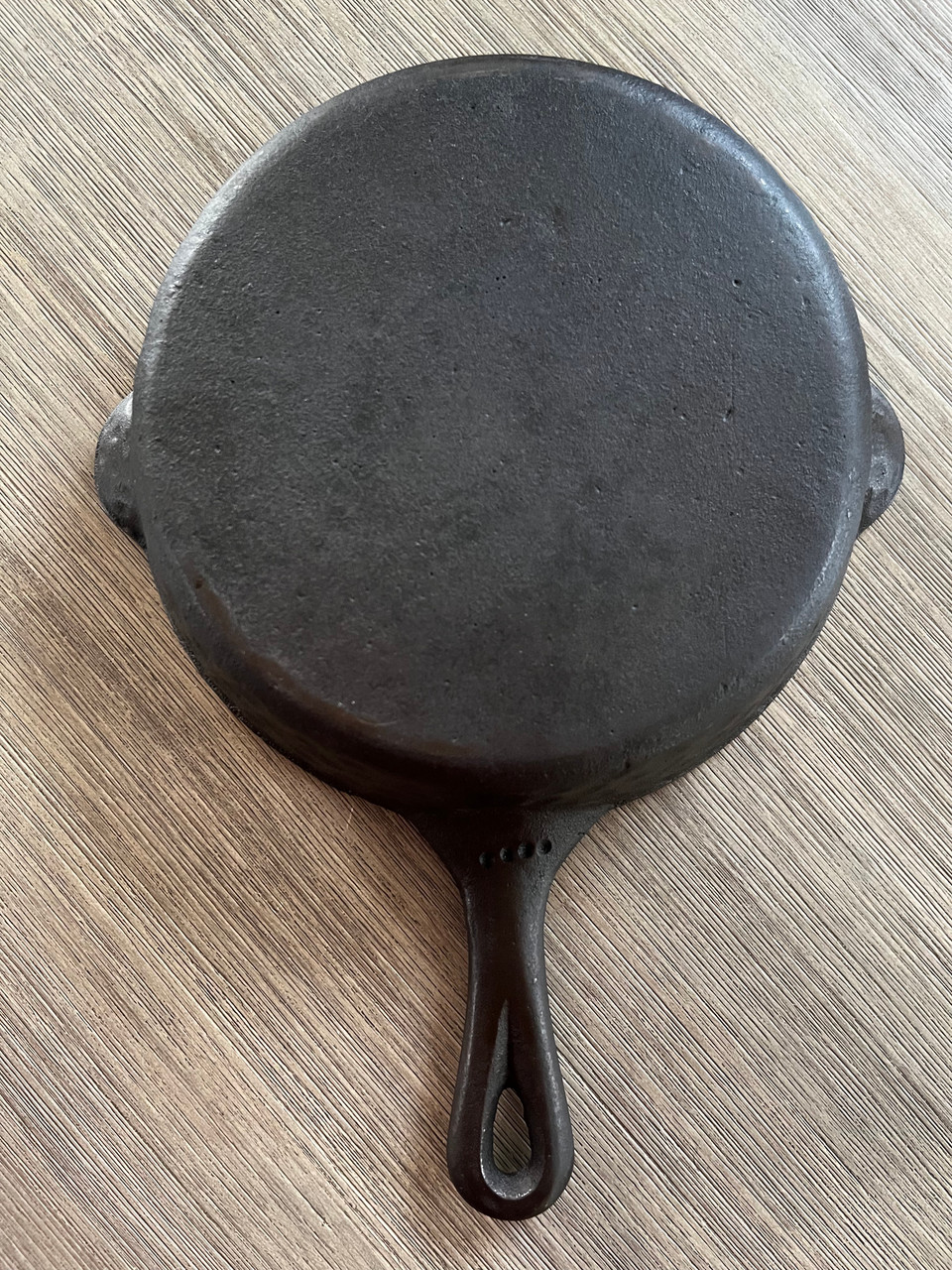 Toy Miniature Cast Iron Skillet, Hammered Ugly Style, Possibly Wagner Based  on Markings 