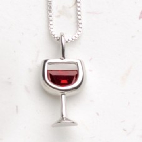 Red Wineglass Necklace