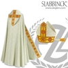 Cope and Mitre Set with Woven Galoon in Ecru by Slabbinck 70291SET