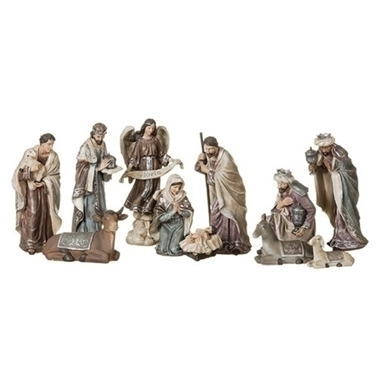 11 Piece Traditional Nativity Set Soft Hues Includes Animals 12 F C Ziegler Company
