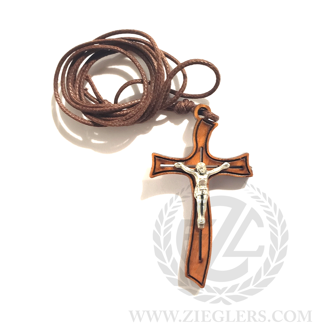 Kelly's Large Wood Crucifix Necklace - Ad Crucem