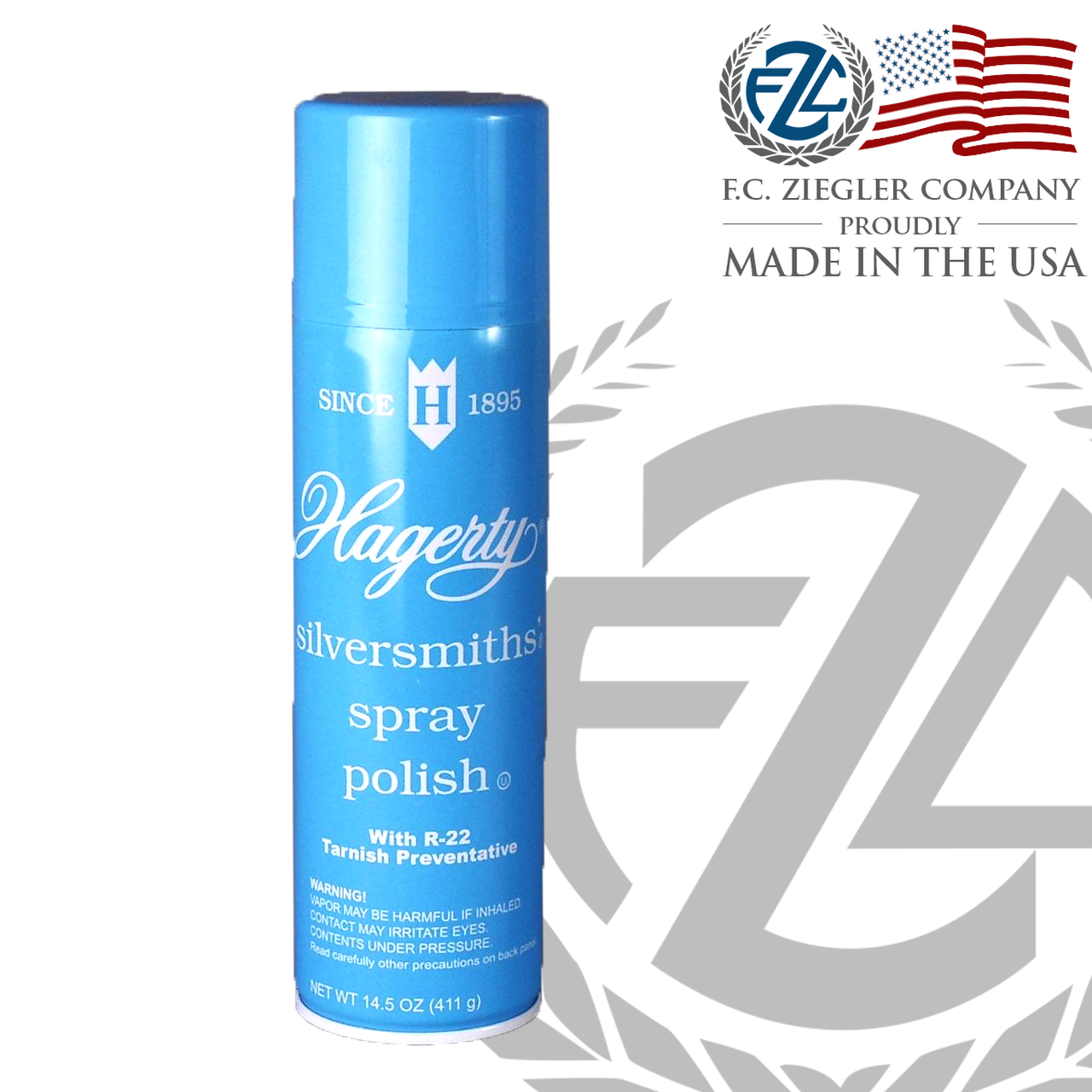 Hagerty Silversmiths' Spray Polish 2 Pc. Set R-22 Tarnish Preventative 8 oz Silversmiths Polish Cloth