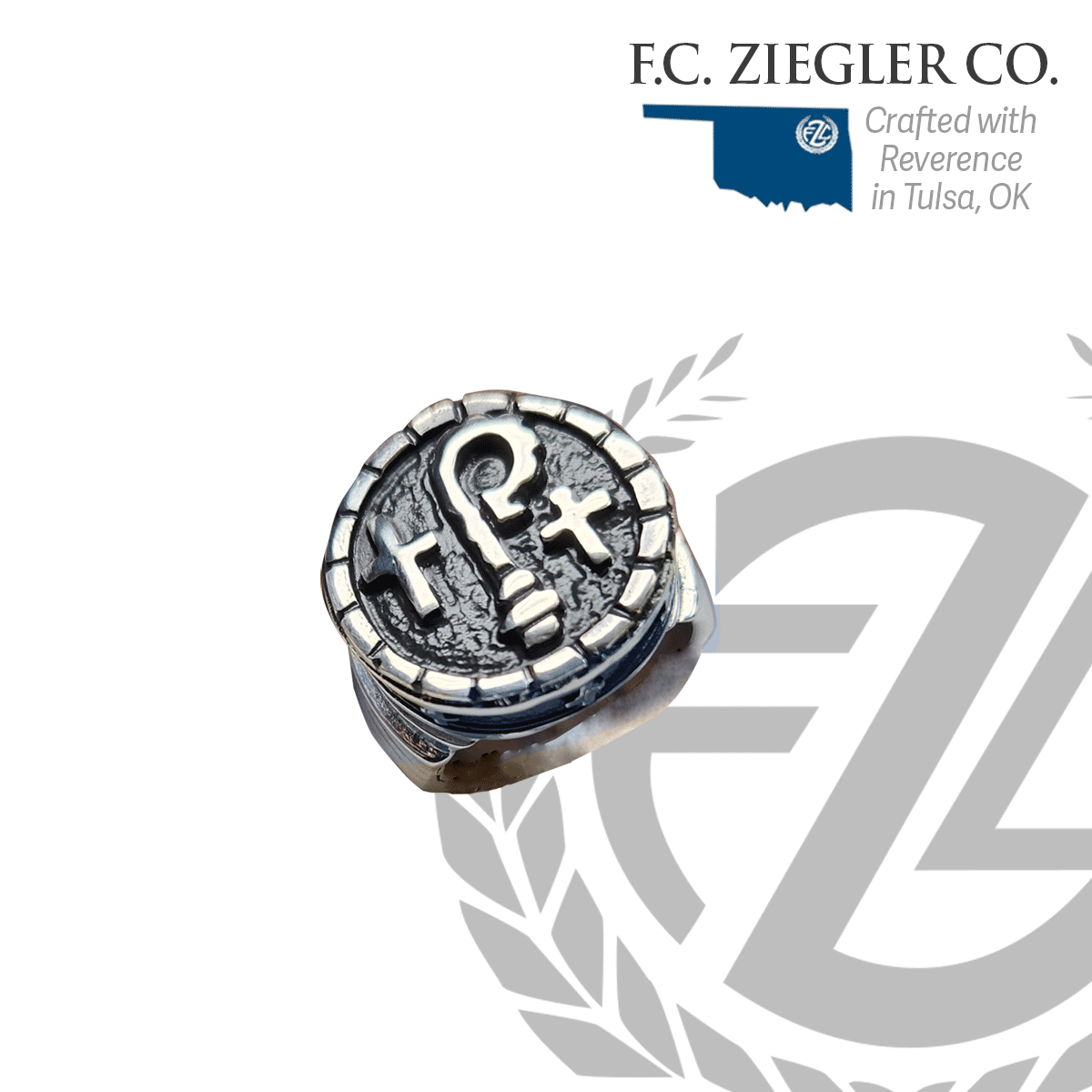Bishop Ring | Sterling Silver with Oxidized Recessed Finish