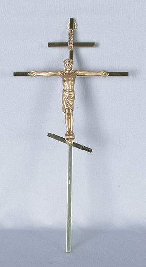 Eastern Orthodox Style Crucifix, Gold Finish Cross, Brass Finish