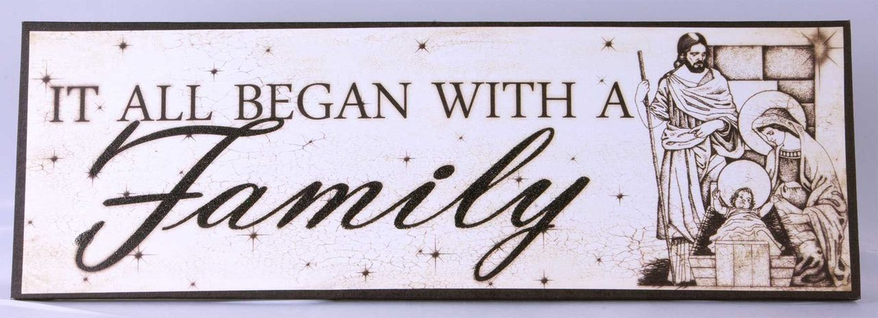 Nativity Wall Art Lighted Canvas Holy Family 10 X 30