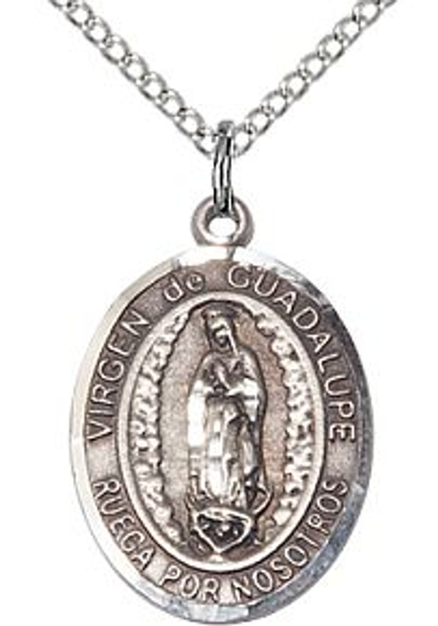 Sterling Silver Our Lady of Guadalupe Medal, Virgen De Guadalupe Necklace,  Virgin Guadalupe Pendent, Virgin Mary Necklace, Guadalupana - Etsy | Silver,  Virgin mary necklace, Sterling silver