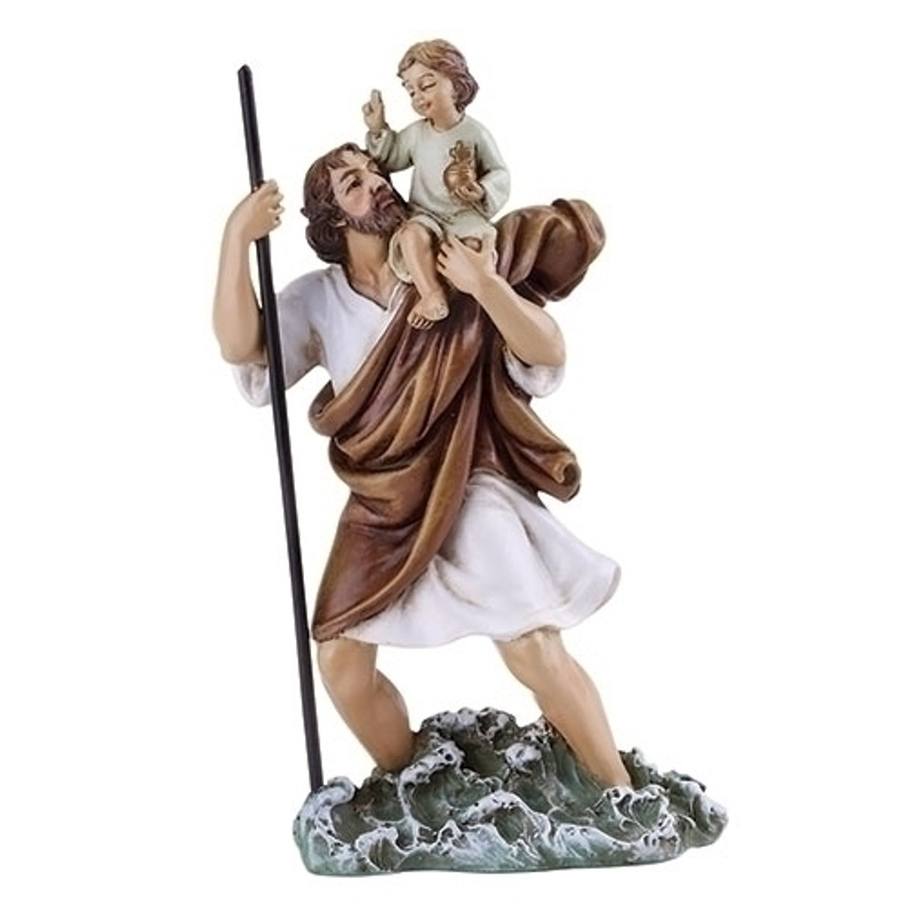 St. Christophorus. Saint Christophorus with the Christ child on his  shoulders. Bottom right: bl. 177 Stock Photo - Alamy