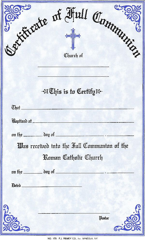 Full Communion Form Certificate Style 170 F C Ziegler Company It is a scanned copy of text and images printed on a paper, sent from one party to another through a telephone line. full communion form certificate style 170