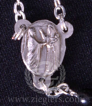 Seven Sorrows Rosary Beads Black Wood with Medals from Italy