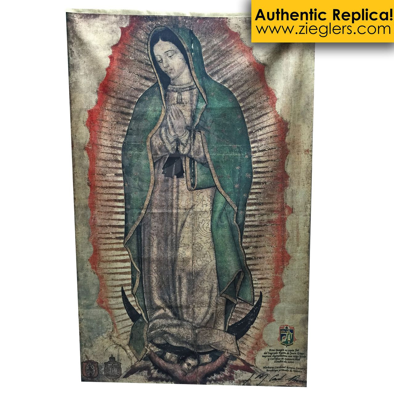Our Lady Of Guadalupe Banner Replica Mexico F C Ziegler Company