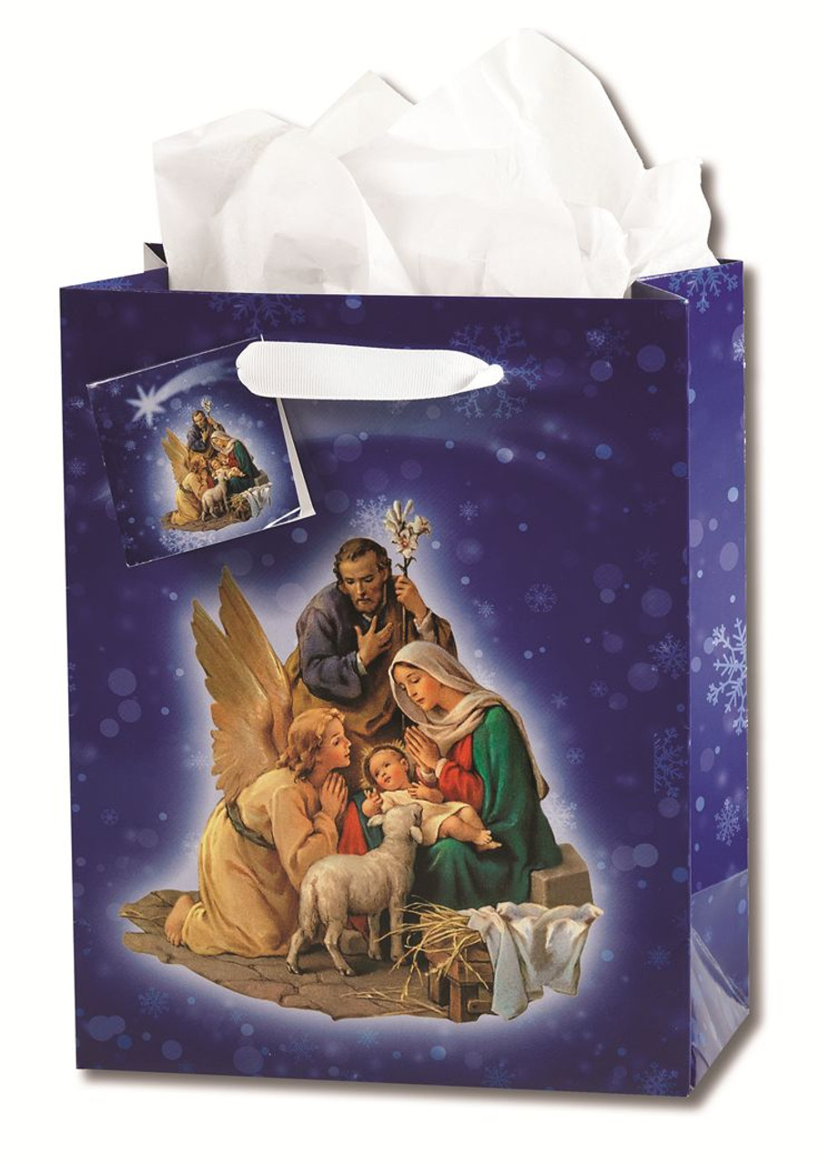 Christmas Gift Bag, Blue, Paper, Available in 3 Sizes