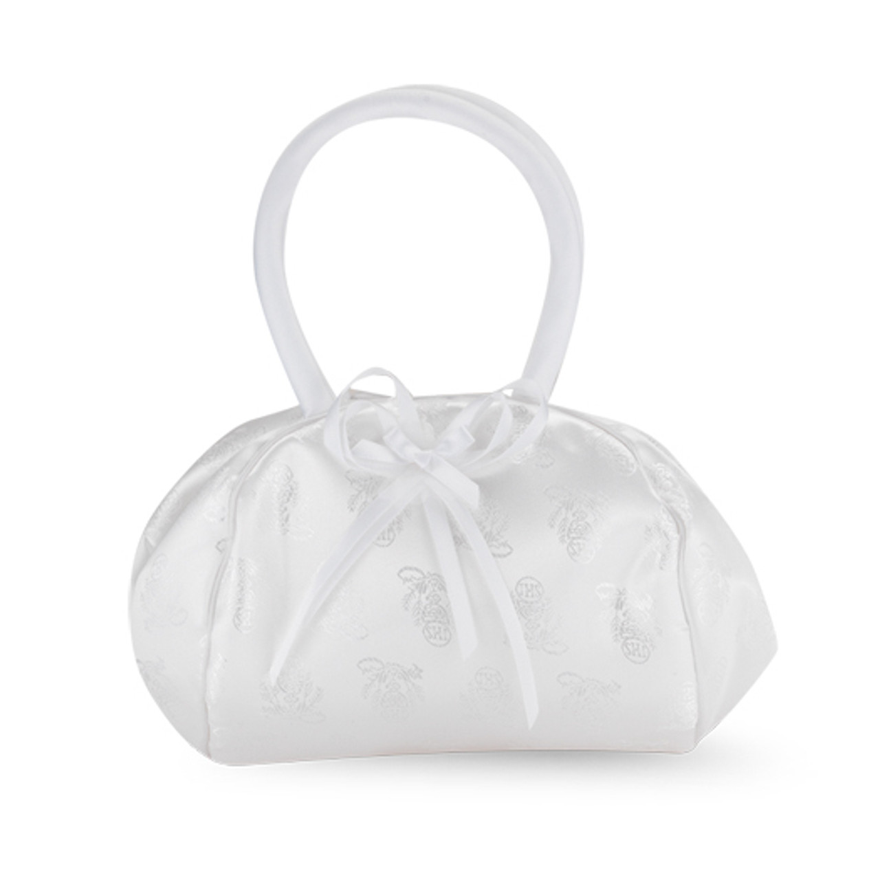 White First Communion Purse with Cross Design