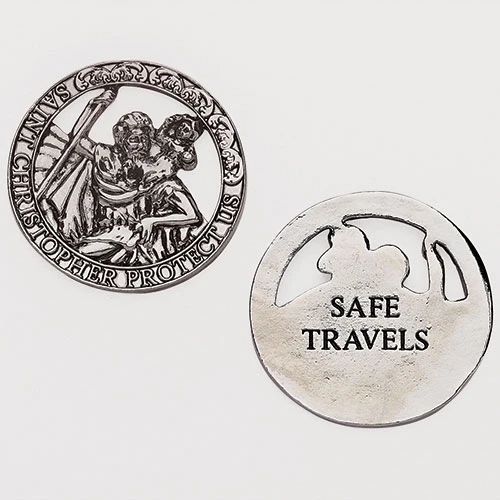 ピ*子様 ＊セントポーリア＊KF-Christian Traditions SP Saint Christopher Pocket Token, Open Design, Metal, 1-1/2