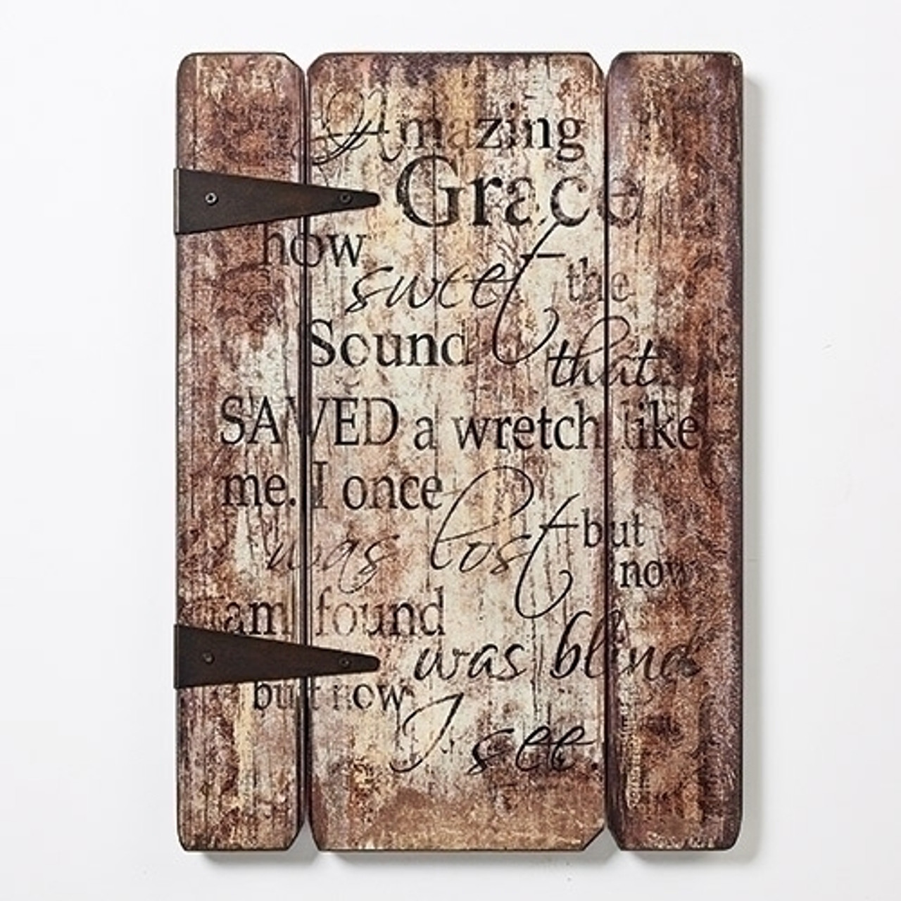 Amazing Grace Wall Plaque 3 Wood Panels 17 Fiberboard