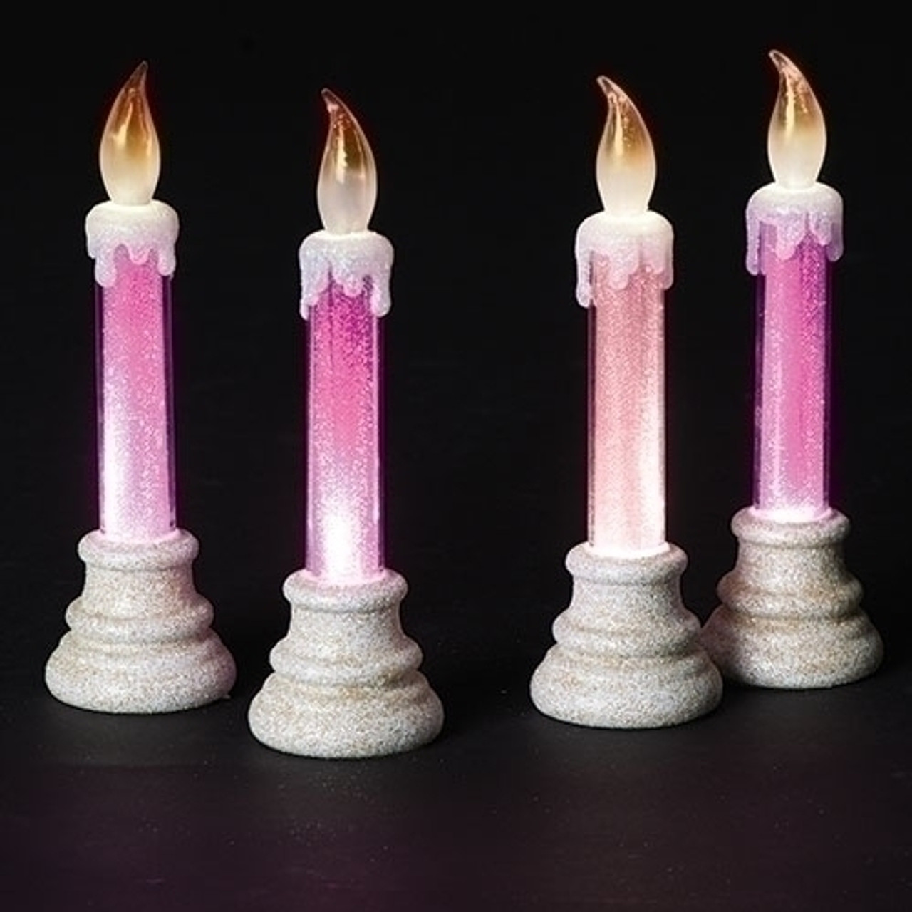 LED Advent Candles Whimsical Set of 4 Electric Flame 6.75" F