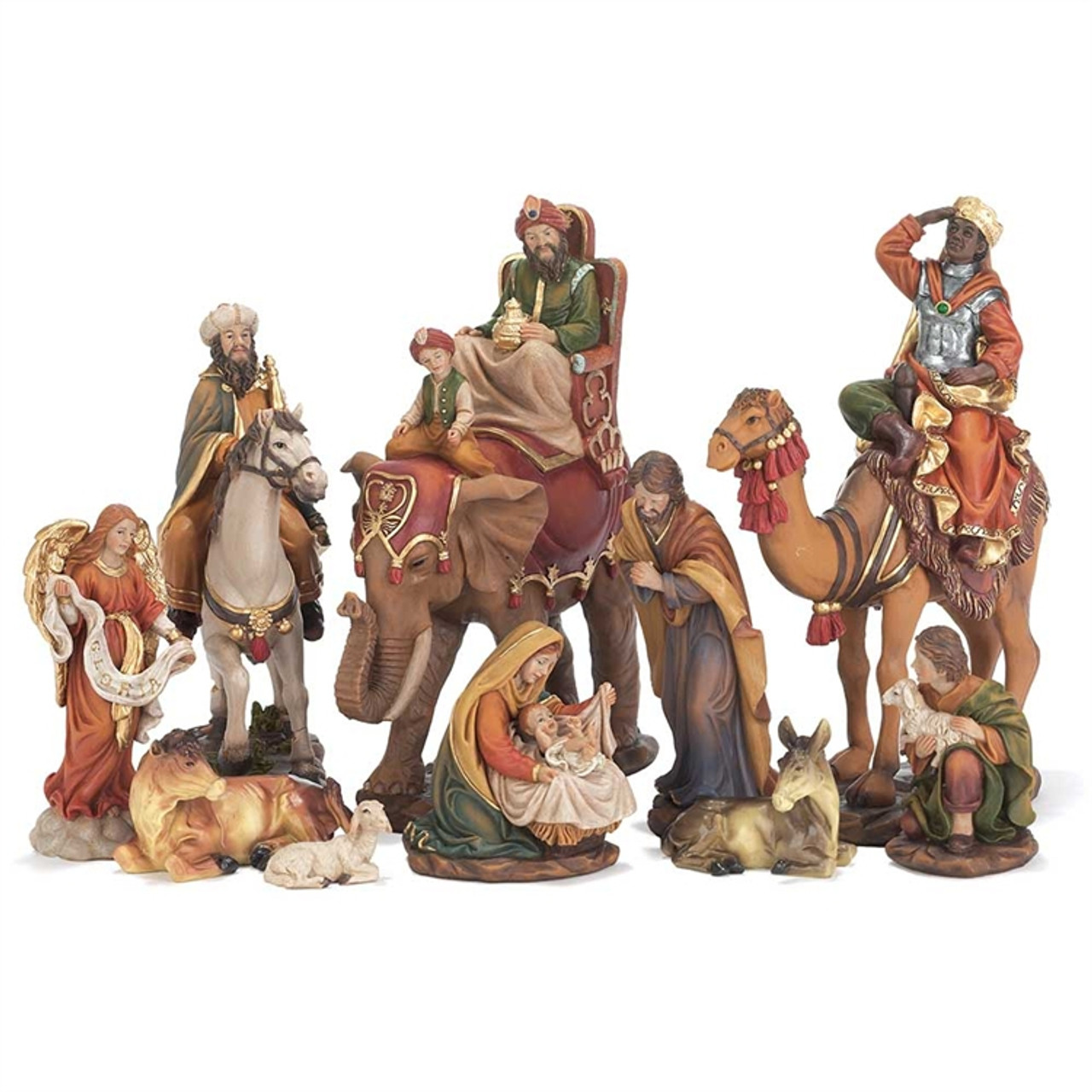 Sold Out 11 Pc Nativity Set Removable Jesus Kings On Animals 9 1 2 Dichnat354 F C Ziegler Company