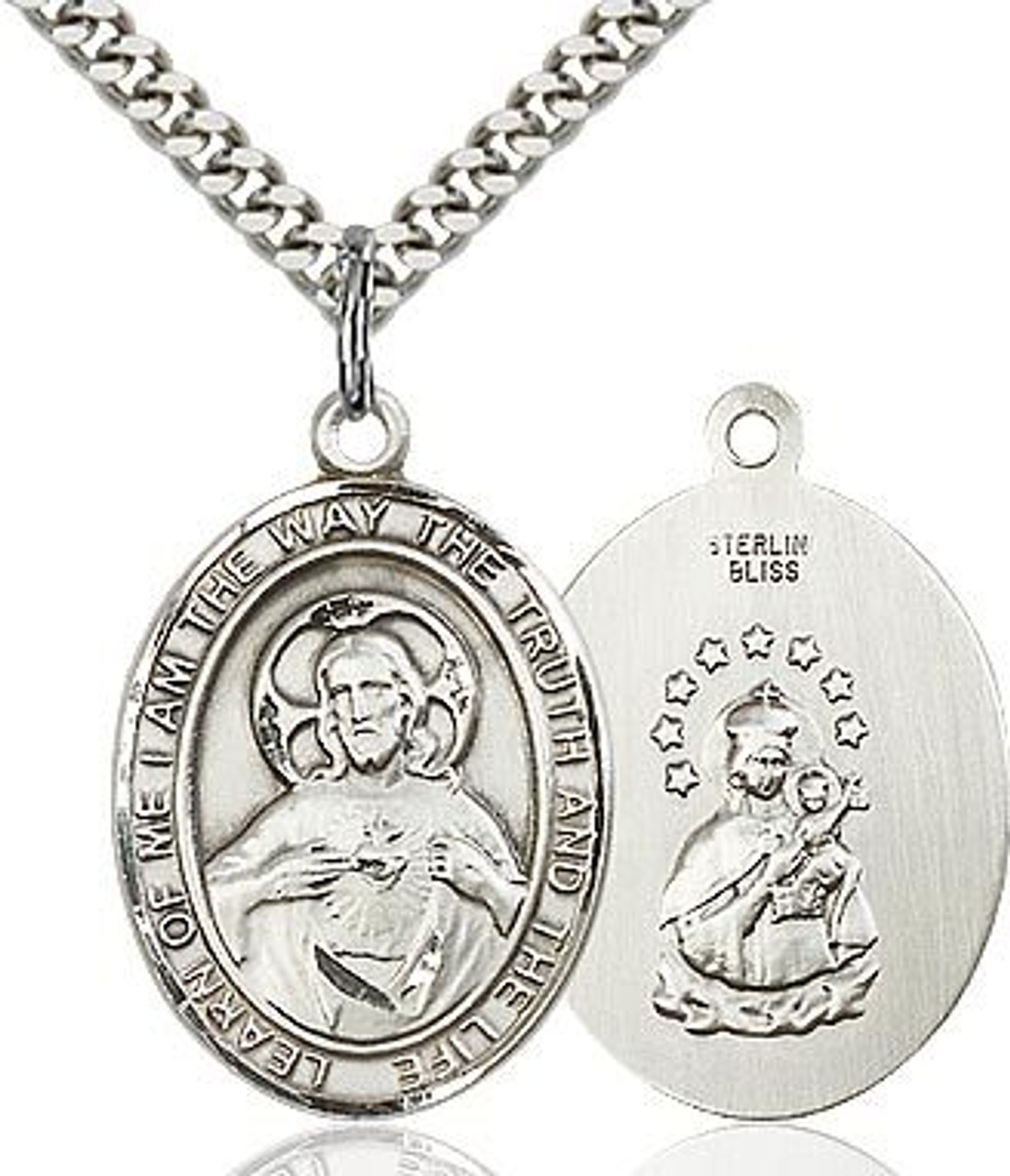 Brazilian Religious Necklace Scapular Plastic Brown Cord Jesus and Our Lady Brazilian Religious Necklace Scapular Plastic Brown Cord Jesus and Our Lady