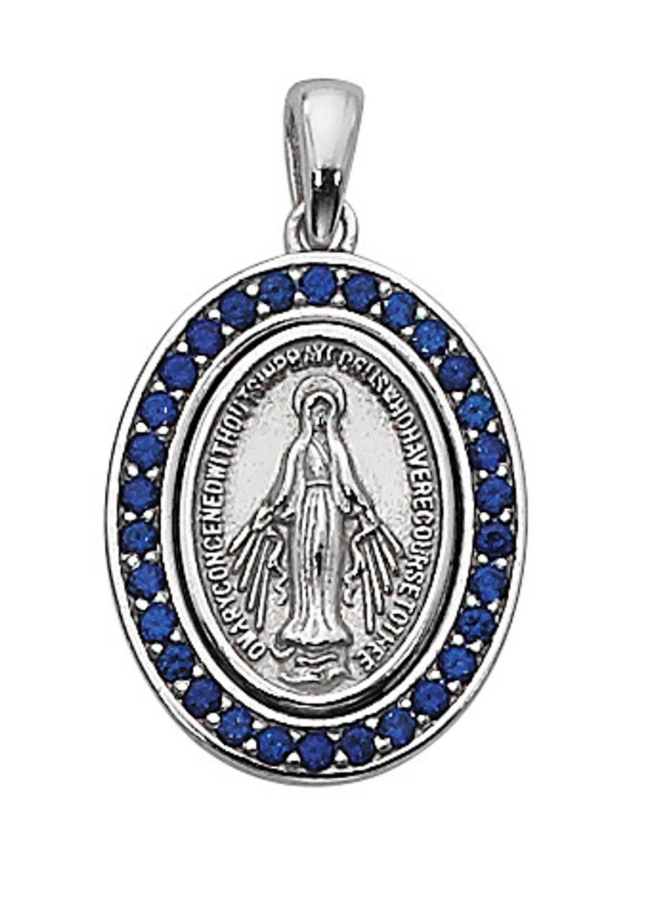 Nightingale Mountain Miraculous Medal Charm Necklace