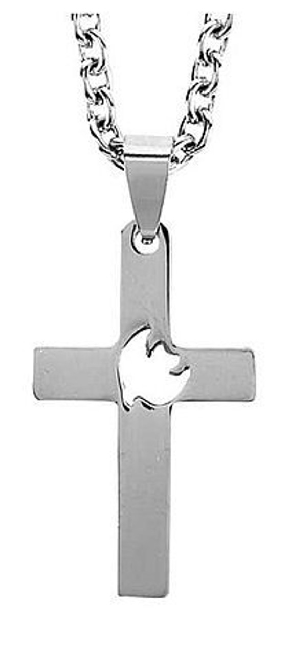 Sterling Silver Holy Spirit Cross Pendant — Notre Dame Book Shelf | Quality  Catholic Gifts