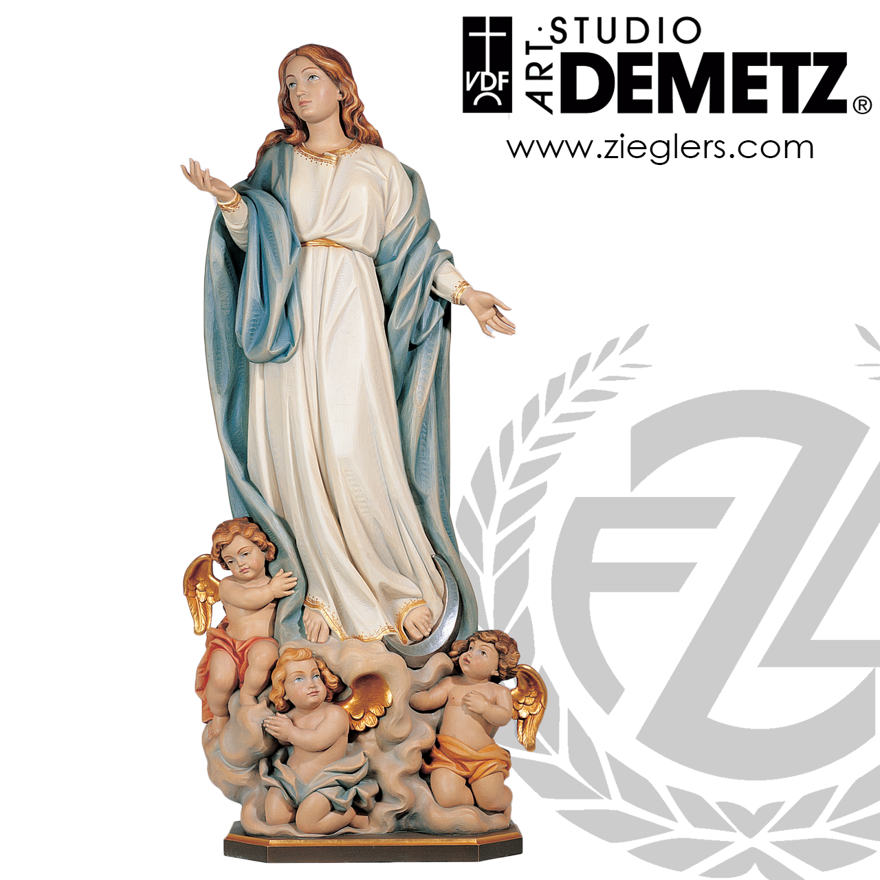 Assumption of Mary Statue | 3 Sizes | Linden Wood or Fiberglass ...