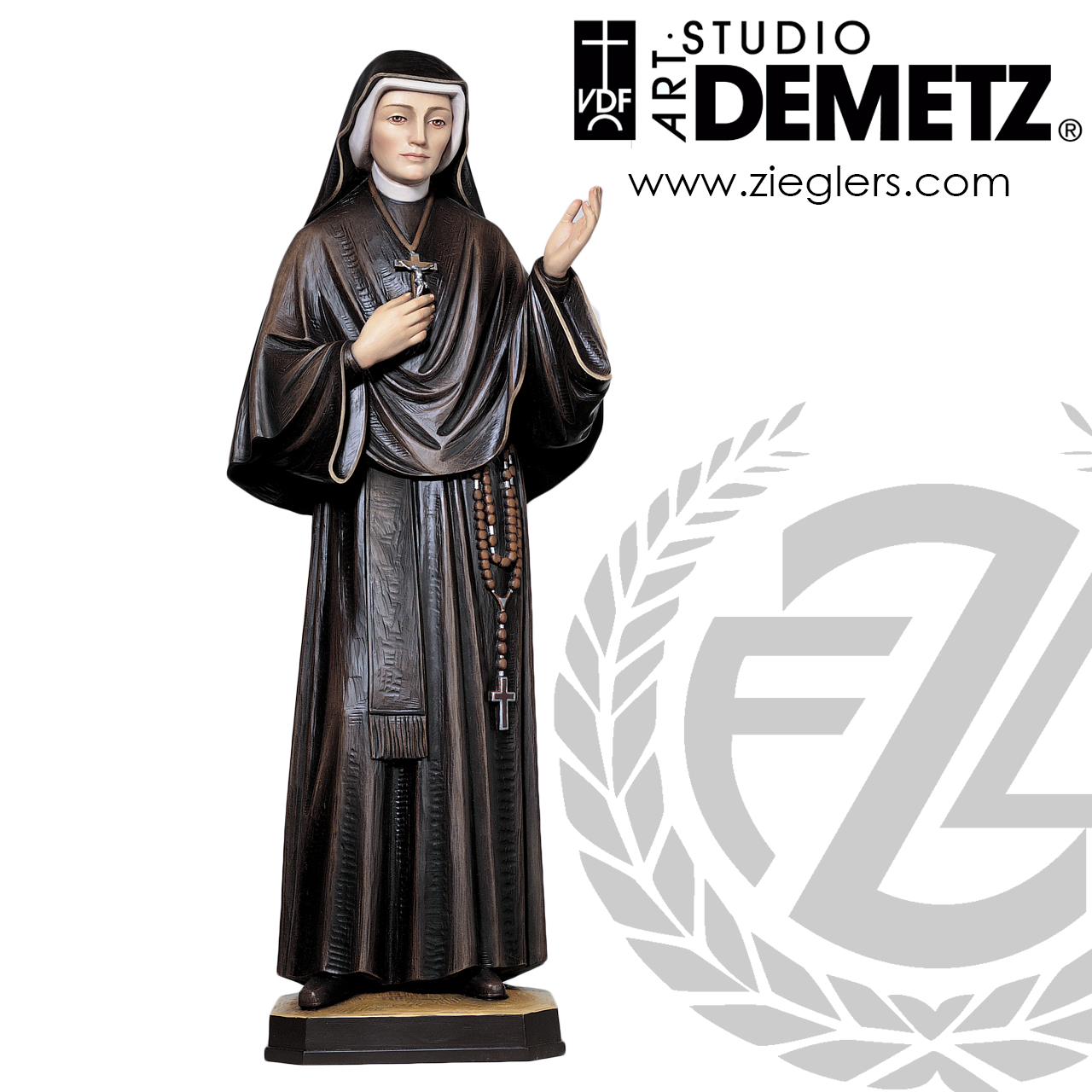 Saint Faustina Kowalski Statue 3 Sizes Linden Wood or Fiberglass