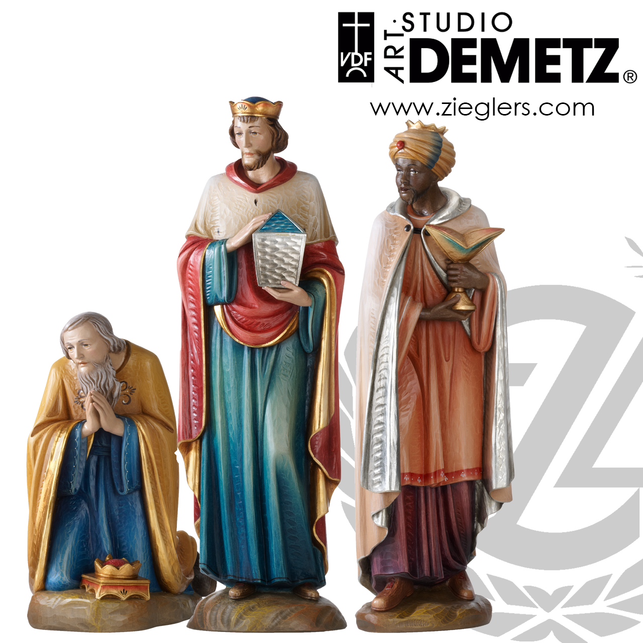 Wise Men Statues For Nativity 5 Sizes Linden Wood 1902wm