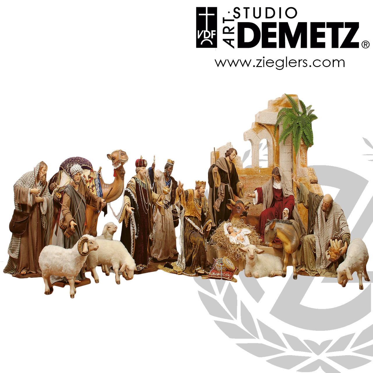 Dressed Nativity Set 2 Sizes Linden Wood 1949 Crafted In