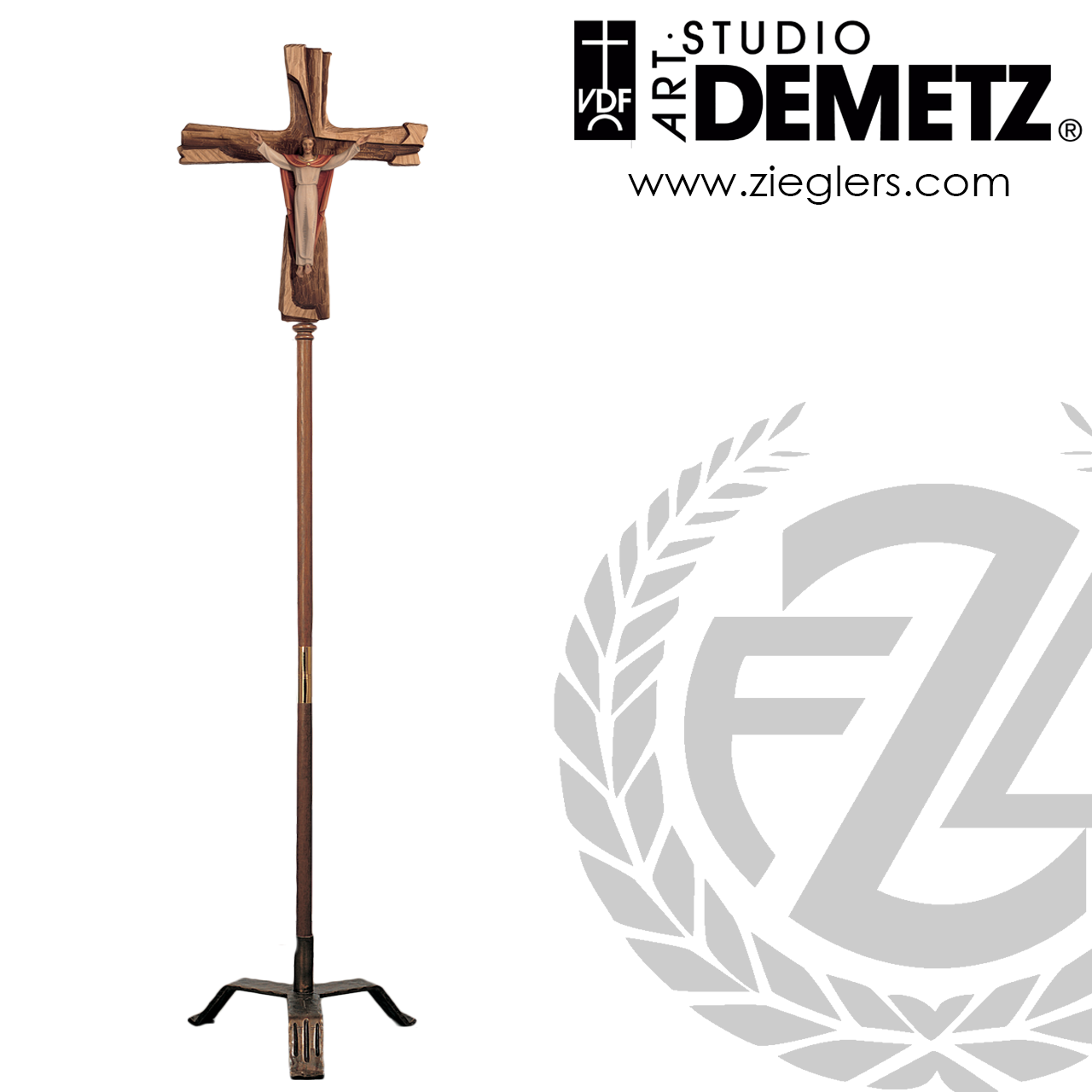 Risen Lord Processional Crucifix Set 96 Linden Wood 4008 Crafted In Italy F C Ziegler Company