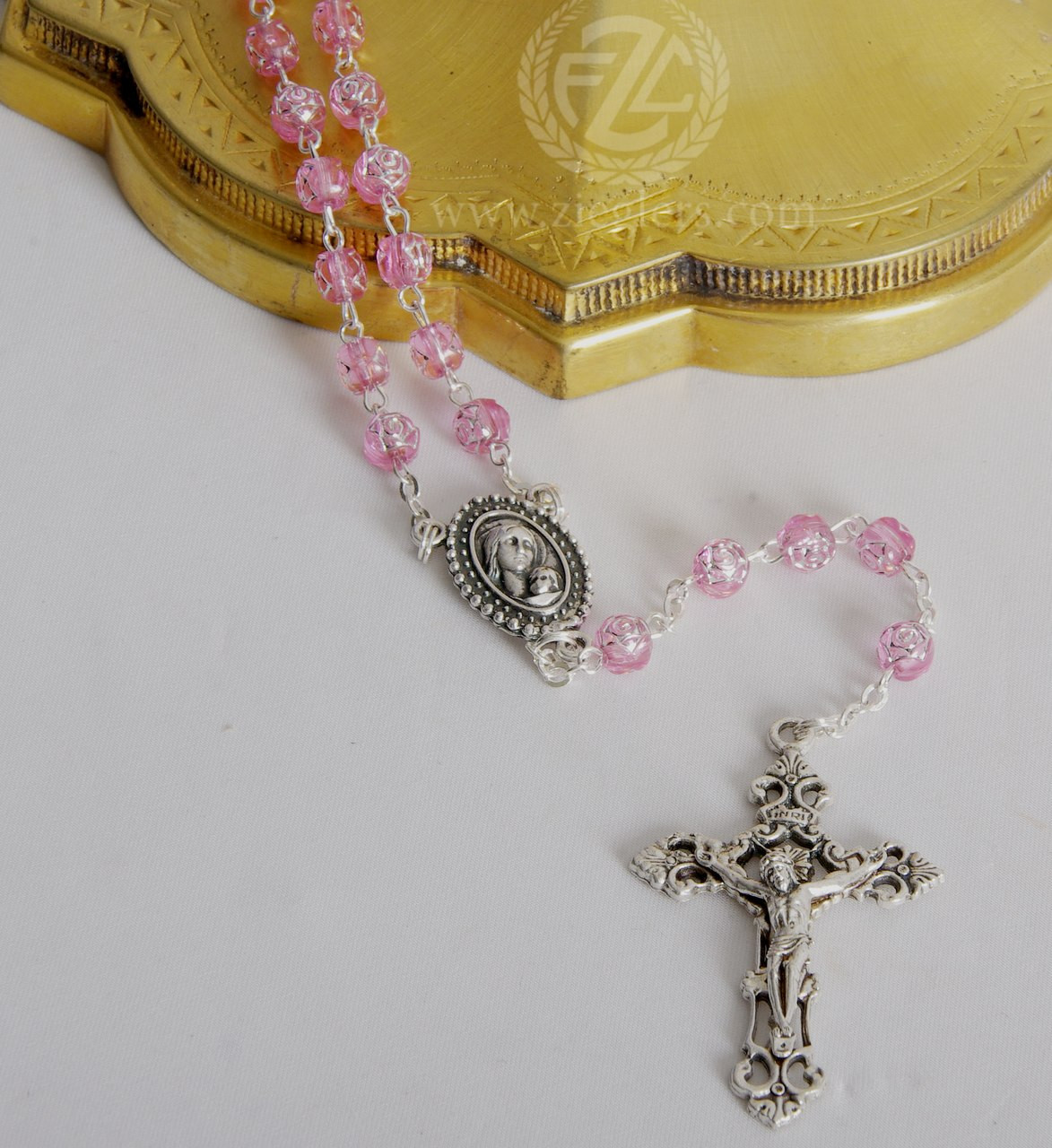 pink catholic rosary