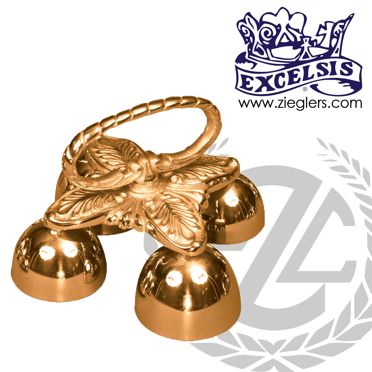 Altar Bells | 4 Bells | Bronze or Brass | Ornate Handle | 389120 | USA