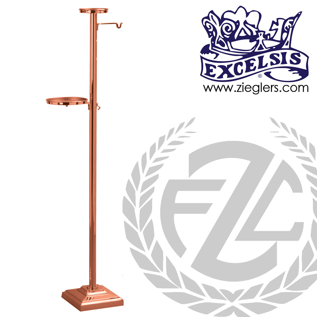 Thurible Incense Boat & Aspersorium Stand, Brass/Bronze, Square