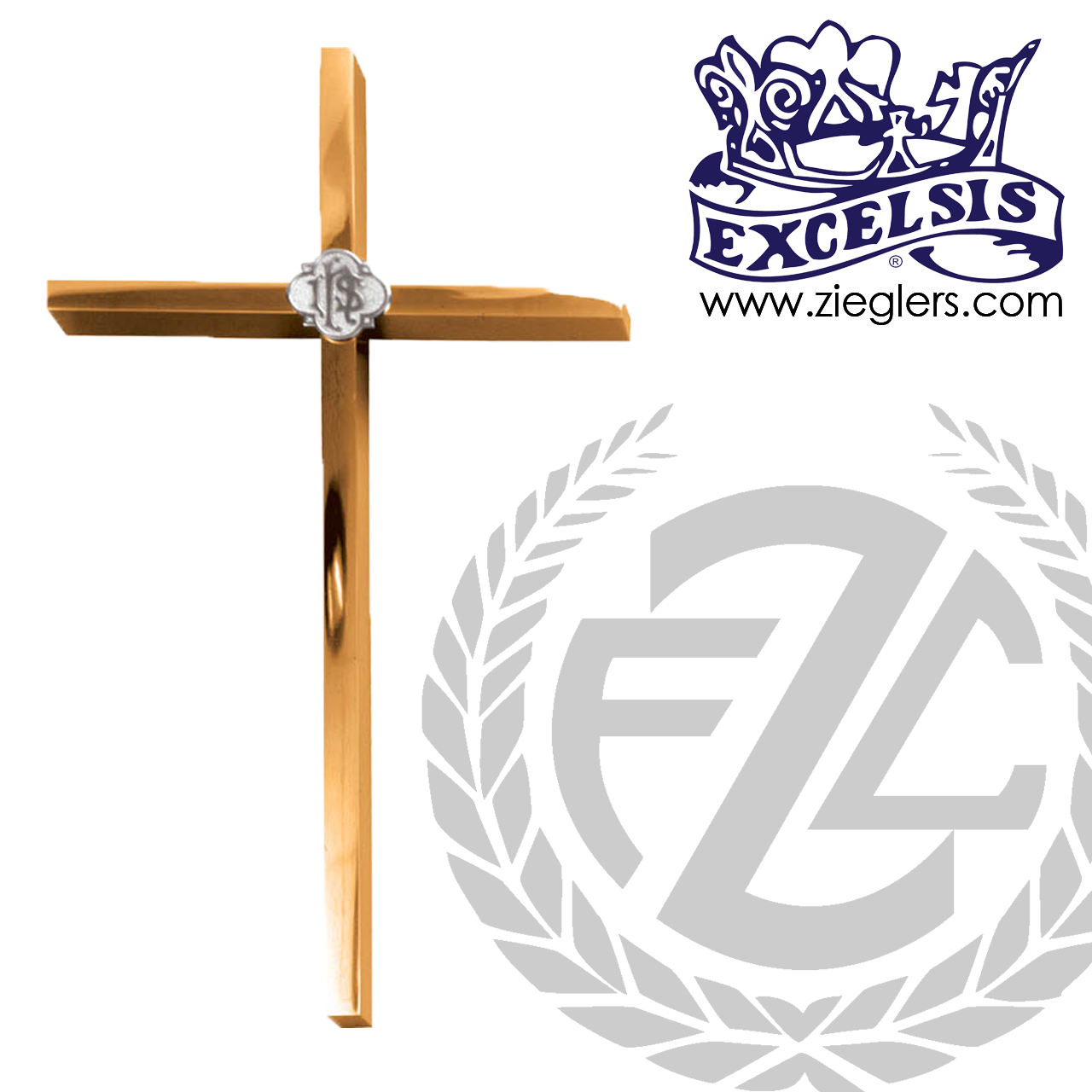 Cross, Wall, 7 Sizes, Bronze or Brass, IHS Accent, 534143, USA