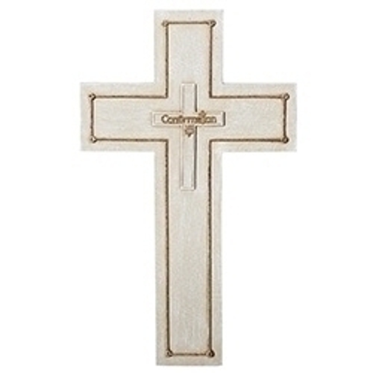 5 Inch Gold Toned Confirmation Wall Cross