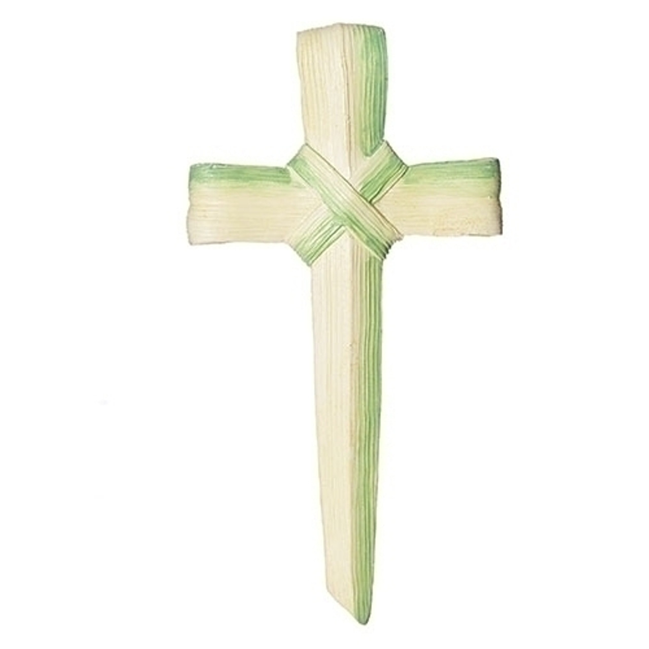 Easter Palm Wall Cross Folded Palm Frond Look 71/2" Resin