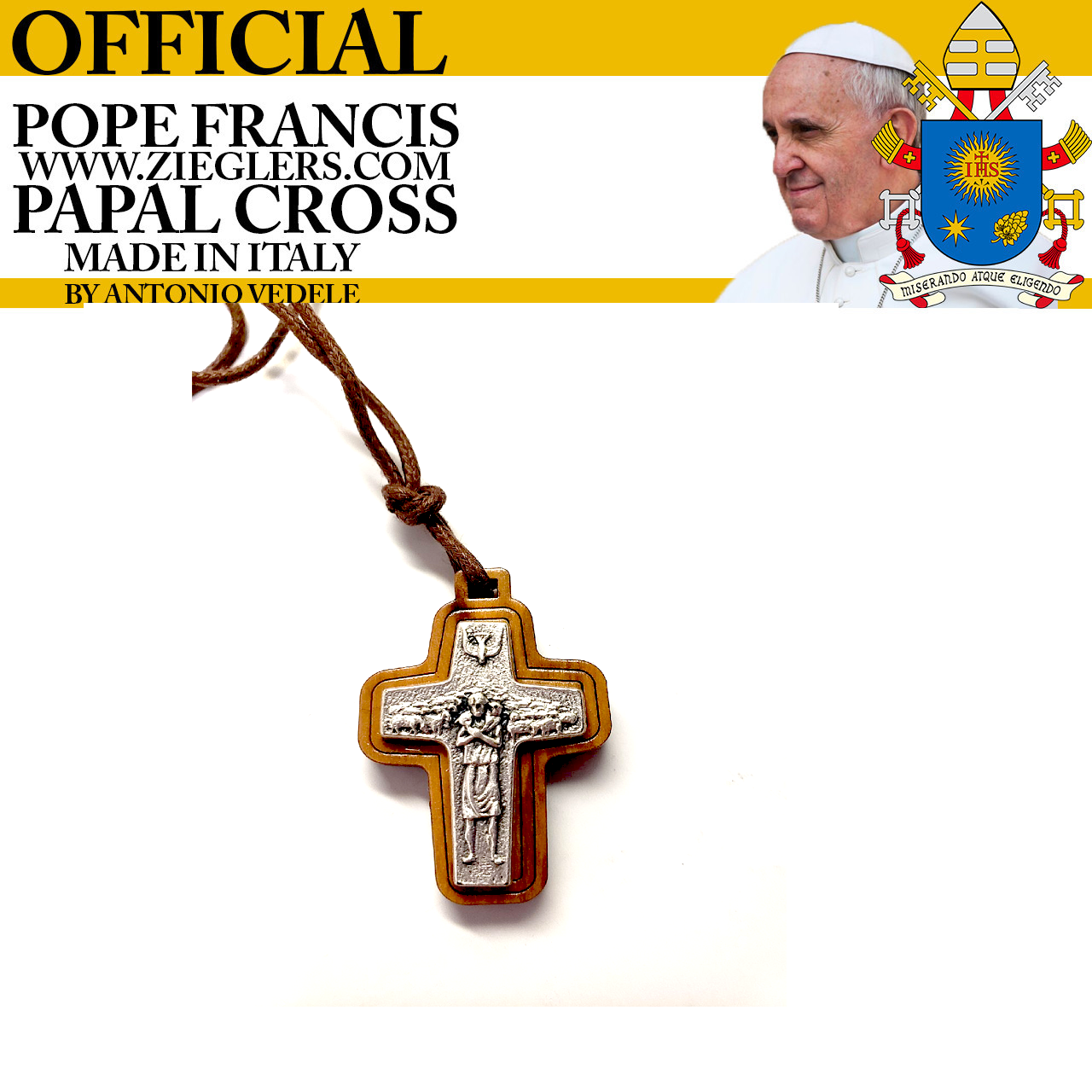 Metal crucifix olive wood cross necklace handmade in Nazareth For Men, –  NazarethFairTrade