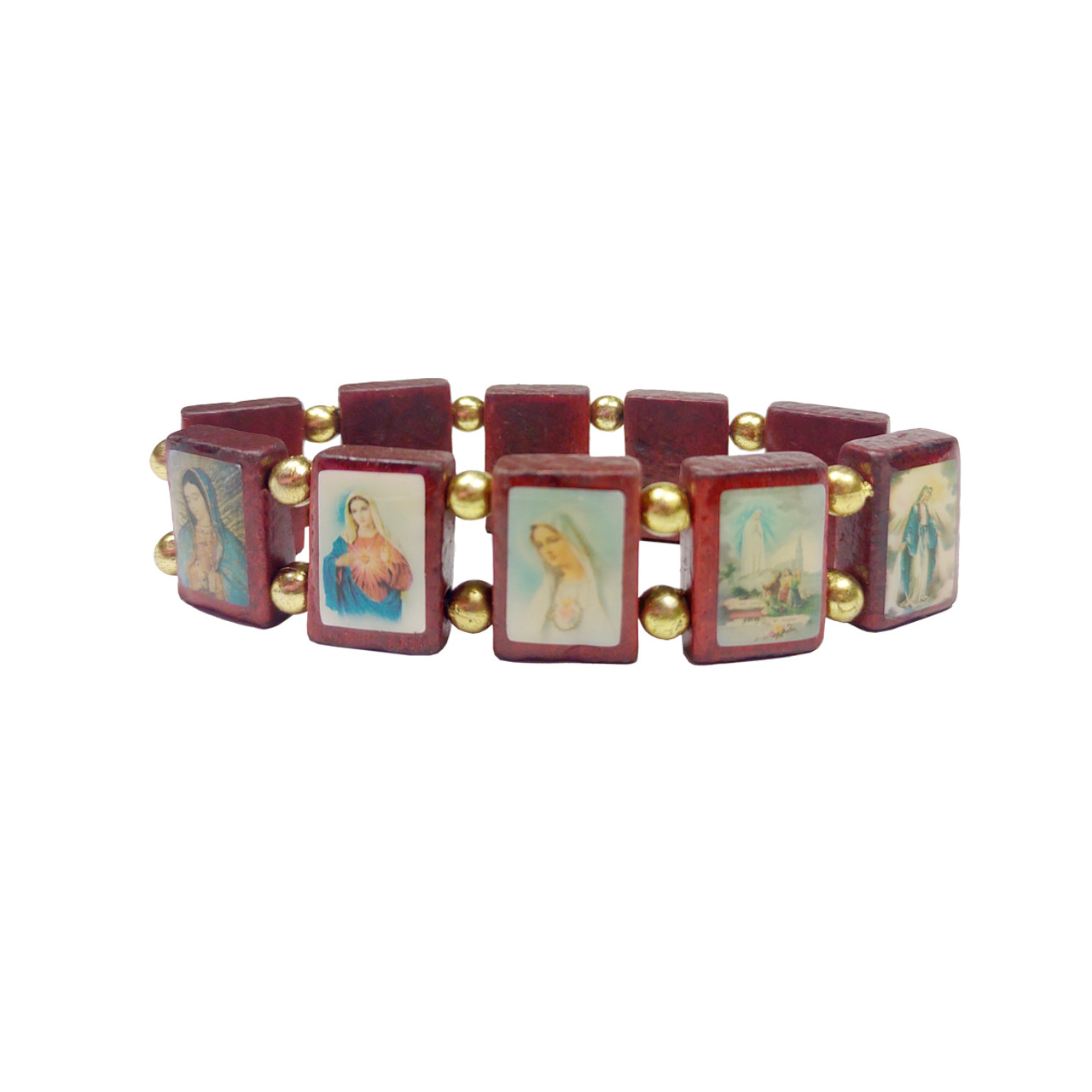 【TommassiniJewelry】Virgin Mary Beaded Stretchブレスレット Amazon.com: Virgin Mary Red String Red Bead Adjustable