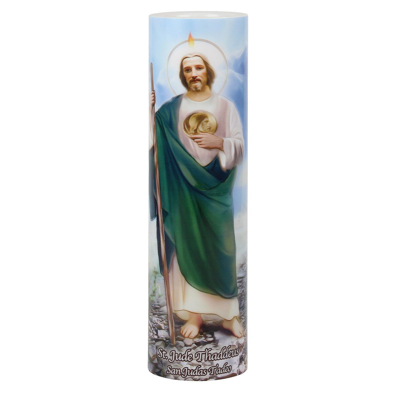 Saint Jude Electric Devotional Candle 8" Battery Operated Timer
