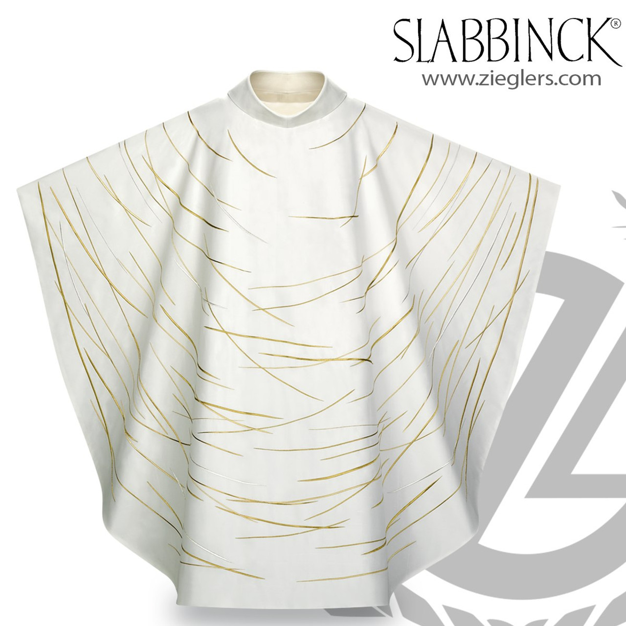 Gothic Chasuble Lights Of Fatima Roll Collar Silver Gold On White Slabbinck F C Ziegler Company