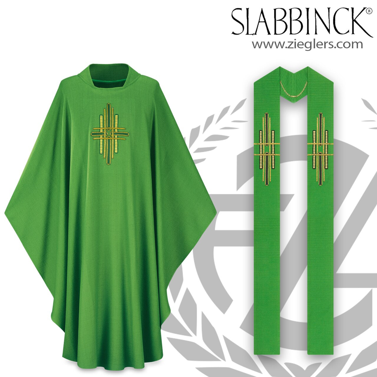 Gothic Chasuble Overlay Stole Set Modern Cross Low Collar