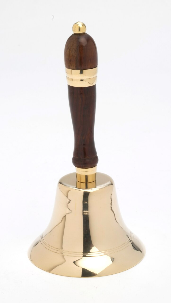 Medium Brass Handbell with Wooden Handle