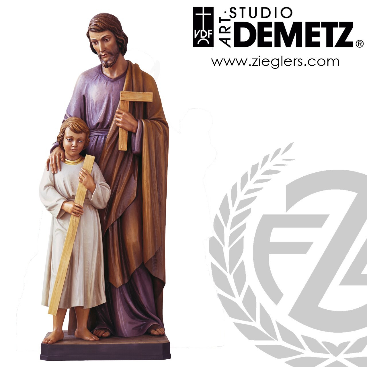 Saint Joseph & Young Jesus Statue, Wood, Italy, 40105 - F.C.