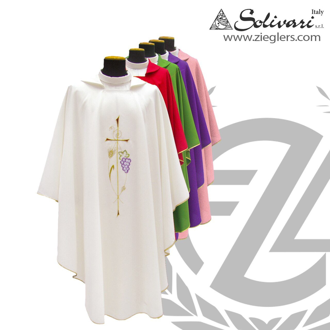 チバユウスケ氏着 RG BR VULTURE ヴァルチャー 5（XL） Gothic Chasuble, Cross Wheat & Grapes, Square Collar, 5 Colors