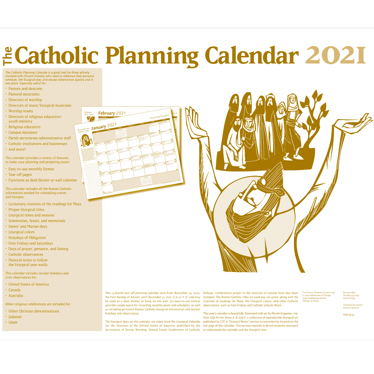 SOLD OUT 2021 Catholic Planning Calendar Liturgical Year 13 Month