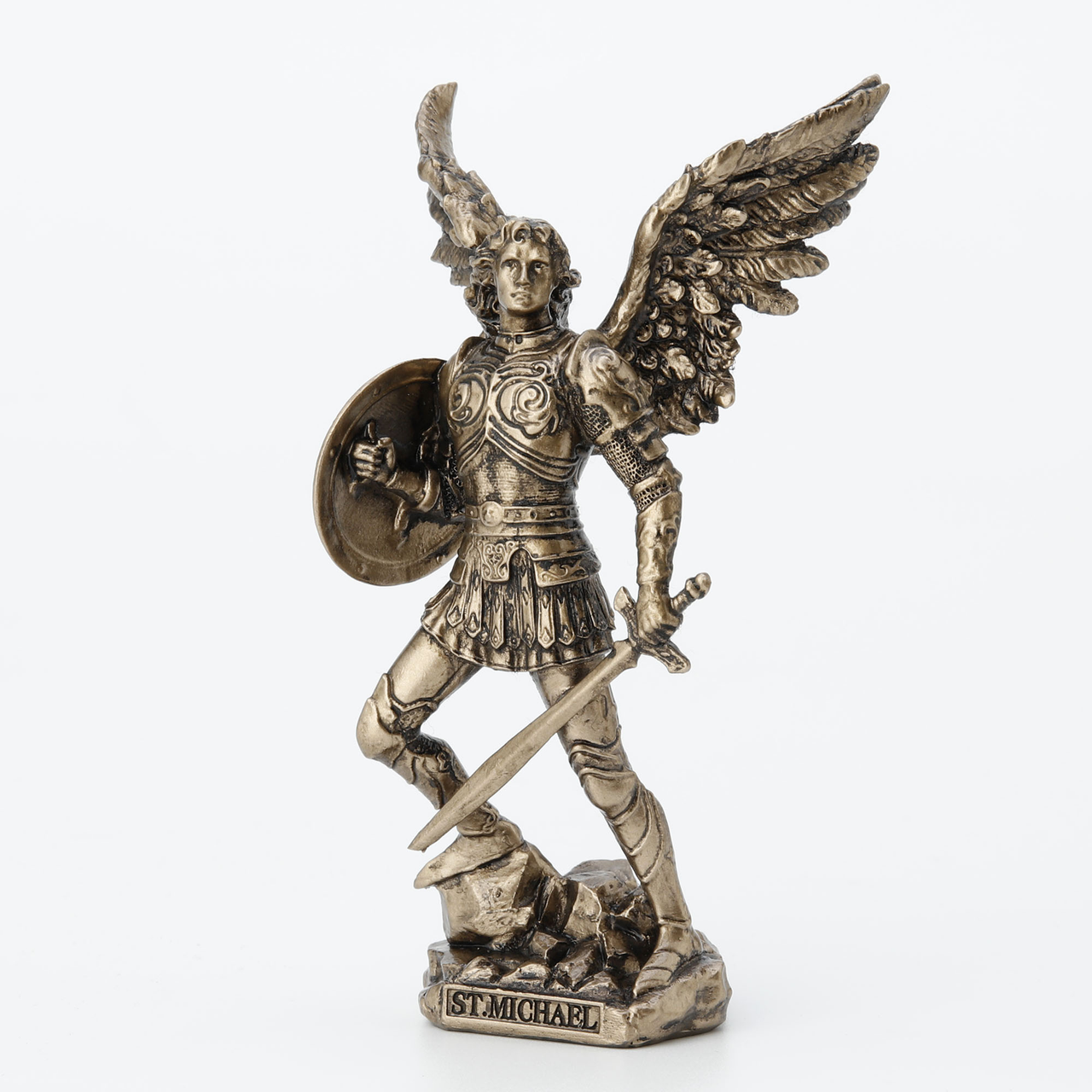 St Michael Statue Bronze Finish 41/8" x 23/8" WU77676AP F.C. Ziegler Company