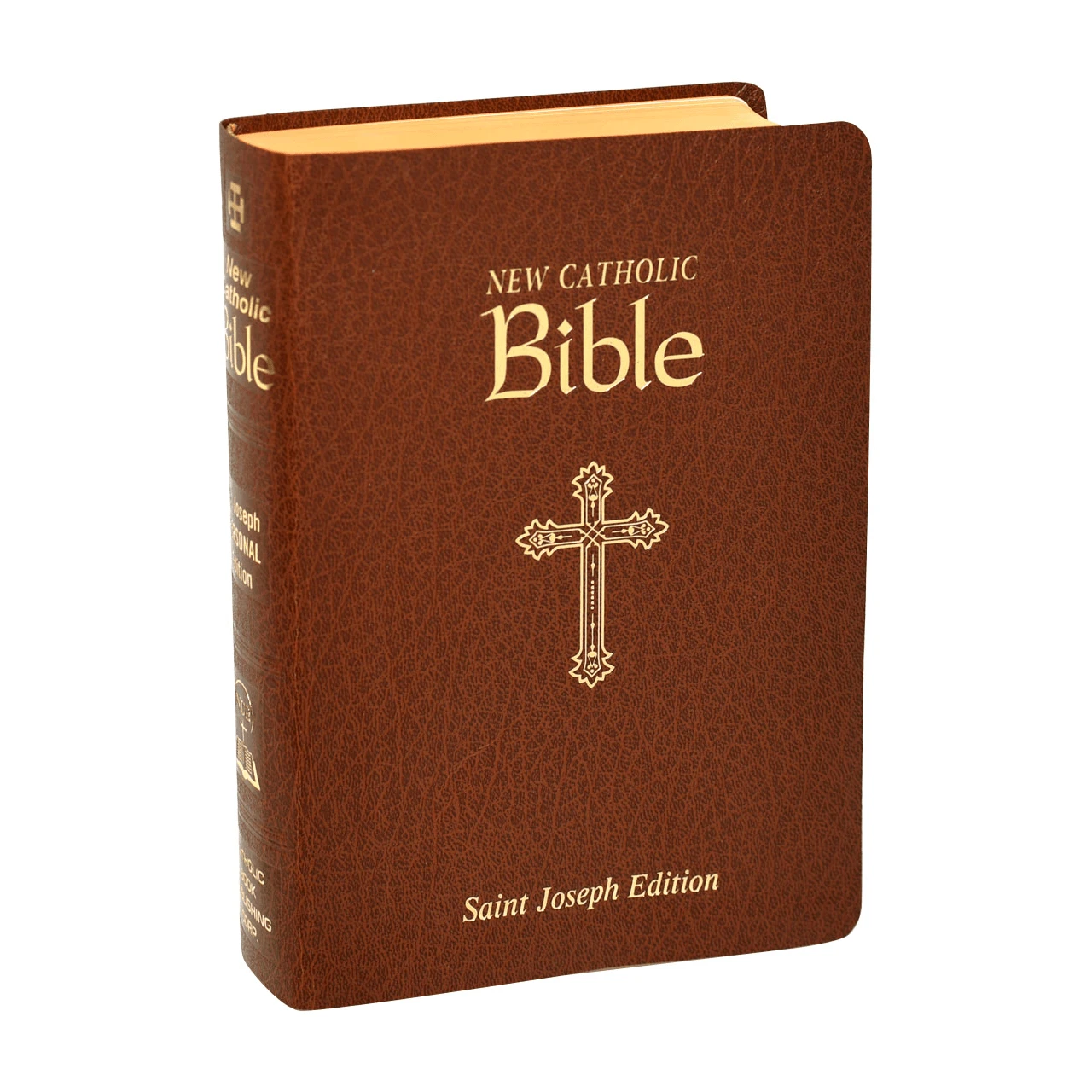 St Joseph New Catholic Bible in Brown Imitation Leather - F.C.