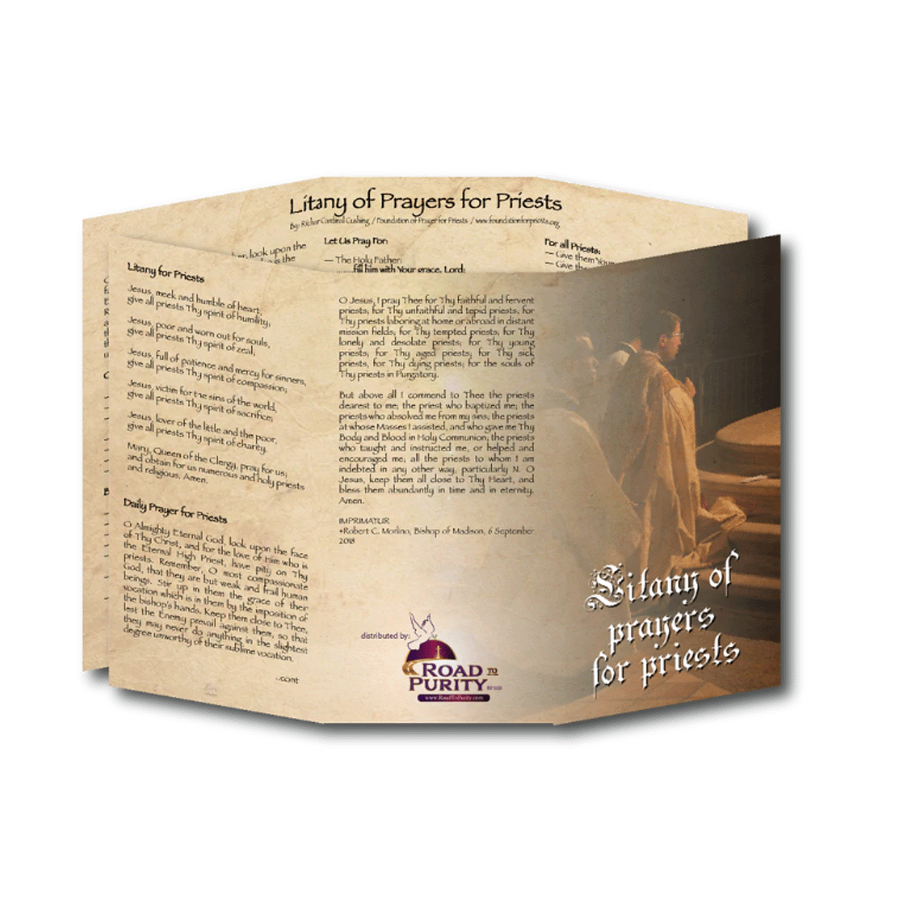 Litany of Prayers for Priest | Trifold Prayer Card | Laminated |  USLITPRAYER - F.C. Ziegler Company