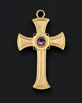 Bishop's Cross with Central Amethyst – Timeless Catholic Design